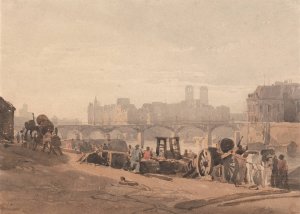 Ile de la Cite by Richard Parkes Bonington Oil Painting