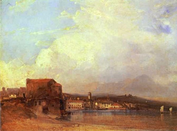 Lake Lugano by Richard Parkes Bonington - Hand-Painted Oil Painting Reproduction