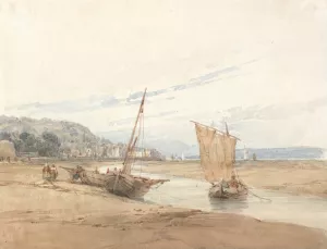 Near Honfleur by Richard Parkes Bonington Oil Painting