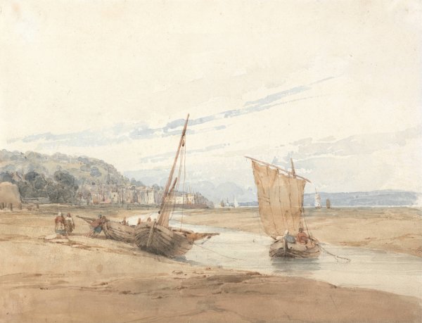 Near Honfleur  by Richard Parkes Bonington - Hand-Painted Oil Painting Reproduction