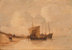 Normandy Coast by Richard Parkes Bonington Oil Painting