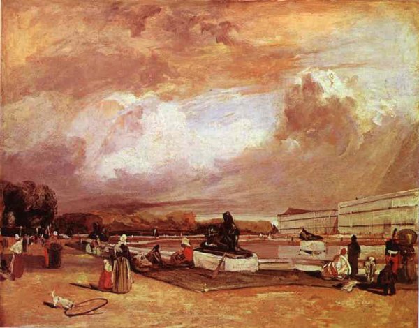 Parlerre d'eau a Versailles by Richard Parkes Bonington - Hand-Painted Oil Painting Reproduction
