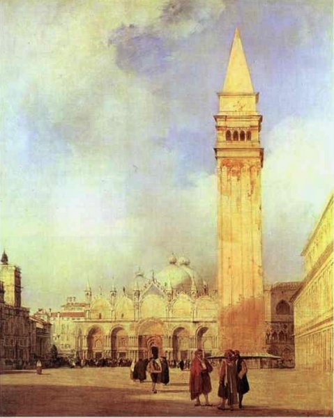 Piazza San Marco, Venice by Richard Parkes Bonington - Hand-Painted Oil Painting Reproduction
