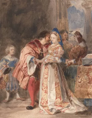 Portia and Bassanio by Richard Parkes Bonington Oil Painting