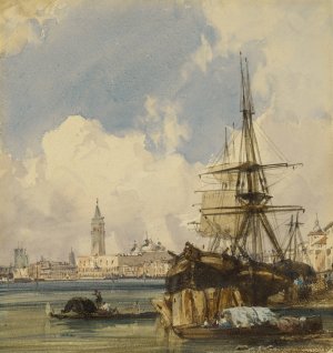 Riva degli Schiavoni, from near San Biagio, Venice by Richard Parkes Bonington Oil Painting