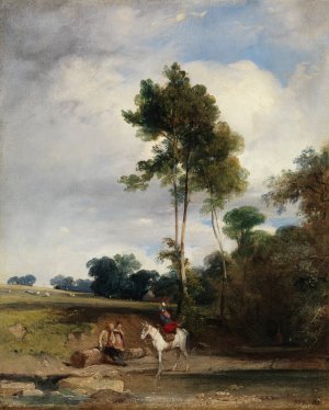 Roadside Halt by Richard Parkes Bonington Oil Painting