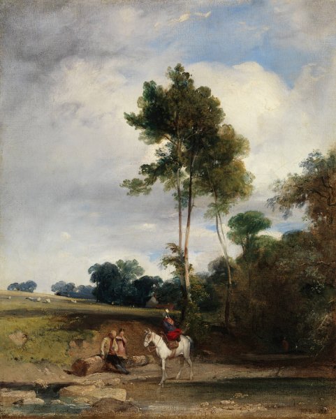 Roadside Halt  by Richard Parkes Bonington - Hand-Painted Oil Painting Reproduction