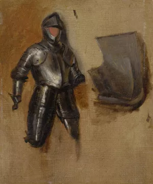 Study of a sixteenth-century half suit of armor by Richard Parkes Bonington Oil Painting
