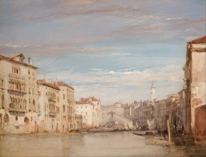 The Grand Canal, Venice, Looking Toward the Rialto by Richard Parkes Bonington Oil Painting