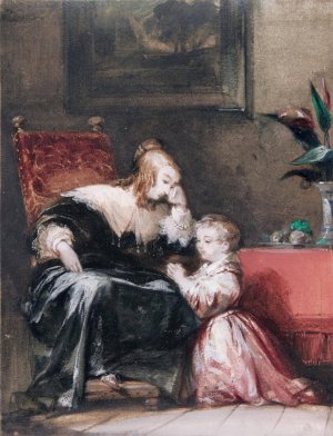 The Prayer by Richard Parkes Bonington Oil Painting