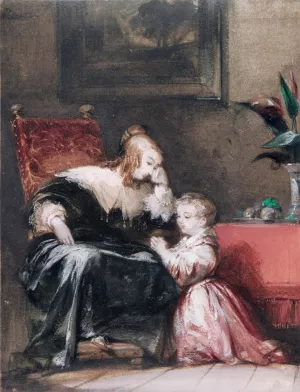 The Prayer by Richard Parkes Bonington Oil Painting