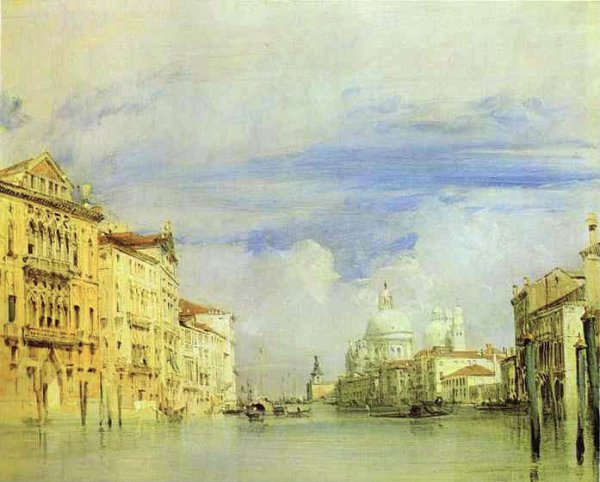 Venice. The Grand Canal by Richard Parkes Bonington - Hand-Painted Oil Painting Reproduction