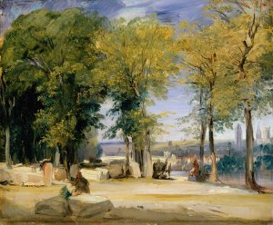 View near Rouen by Richard Parkes Bonington Oil Painting