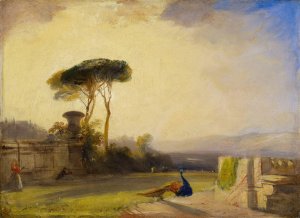 View on the Grounds of a Villa near Florence by Richard Parkes Bonington Oil Painting