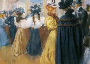 Au Bar du Casino by Richard Ranft Oil Painting