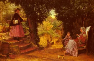Young Lady Bountiful by Richard Redgrave Oil Painting