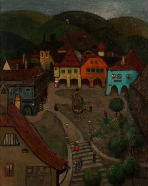 Main Product Photo of Kleine Stadt  Painting by Richard Teschner