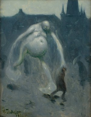 Platzregen by Richard Teschner Oil Painting