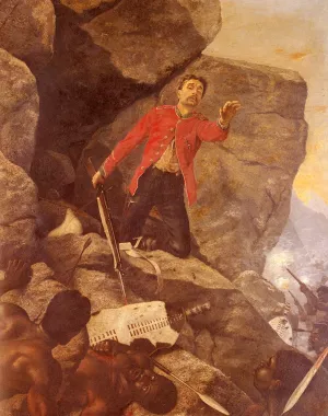 The Last of the 24th, Isandula, 1879 by Richard Thomas Moynan - Oil Painting Reproduction