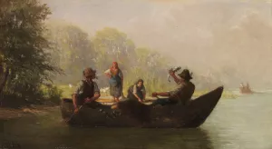Fischer am Seeufer by Richard Voltz Oil Painting