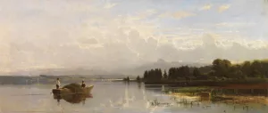 Heuboot bei der uberfahrt by Richard Von Poschinger Oil Painting