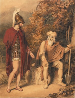 Alcibiades and Timon by Richard Westall Oil Painting