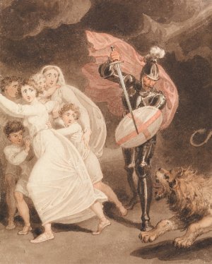 Greatheart's Battle with Grim by Richard Westall Oil Painting