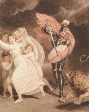 Greatheart's Battle with Grim by Richard Westall Oil Painting