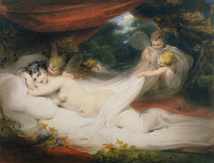 Nymph and Cupids by Richard Westall Oil Painting