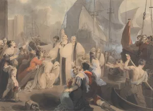 The Seven Bishops Going To Trial by Richard Westall Oil Painting