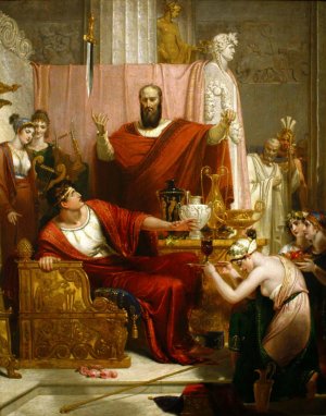 The Sword of Damocles by Richard Westall Oil Painting