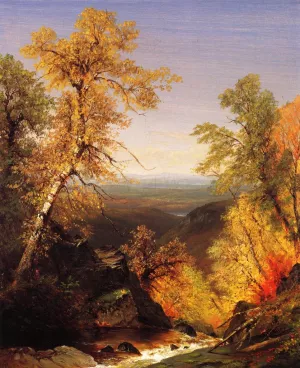 The Top of Kaaterskill Falls, Autumn by Richard William Hubbard Oil Painting