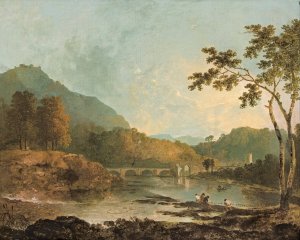 Dinas Bran from Llangollen by Richard Wilson Oil Painting