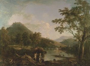 Dinas Bran from Llangollen by Richard Wilson Oil Painting