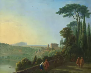 Lake Nemi and Genzano from the Terrace of the Capuchin Monastery by Richard Wilson Oil Painting