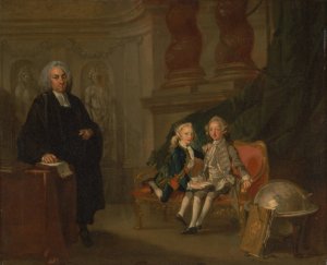 Prince George and Prince Edward Augustus, Sons of Frederick, Prince of Wales, with Their Tutor Dr. F… by Richard Wilson Oil Painting