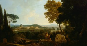St Peters and the Vatican from the Janiculum, Rome by Richard Wilson Oil Painting