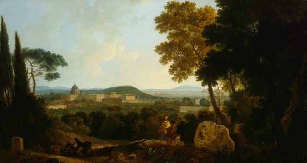 St Peters and the Vatican from the Janiculum, Rome  by Richard Wilson - Hand-Painted Oil Painting Reproduction