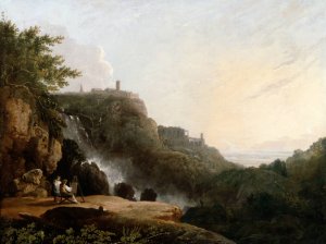 View of Tivoli- the Cascatelle and the 'Villa of Maecenas' by Richard Wilson Oil Painting