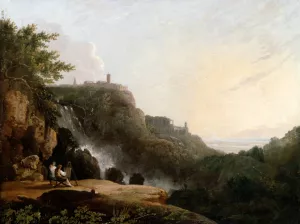 View of Tivoli- the Cascatelle and the 'Villa of Maecenas' by Richard Wilson Oil Painting