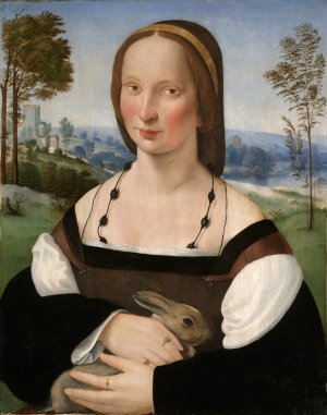Portrait of a Lady with a Rabbit by Ridolfo Ghirlandaio Oil Painting