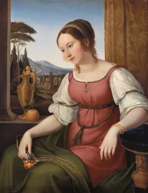 Portrait of a Young Roman Woman Angelina Magtti by Ridolfo Schadow - Oil Painting Reproduction