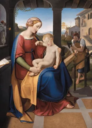 The Holy Family beneath the Portico by Ridolfo Schadow - Oil Painting Reproduction