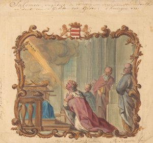 Koning Salomo in gebed tot God by Rienk Keyert Oil Painting