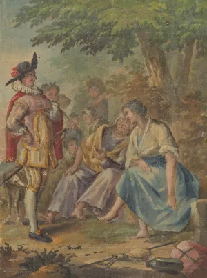 Ontwerp voor een behangselschildering of schilderij met het Spaanse Heidin Preciosa en Don Juan by Rienk Keyert Oil Painting
