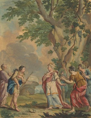 Telemachus en Mentor komen aan bij de nimf Calypso by Rienk Keyert Oil Painting