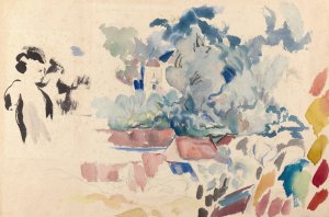 Roofs, Trees and a Woman by Rik Wouters Oil Painting