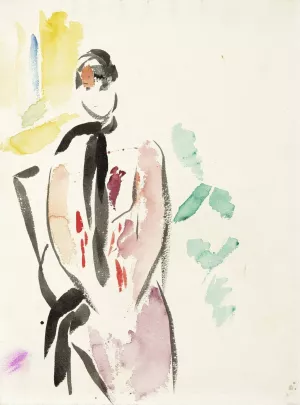 Schets voor een portret van mevrouw De Carniere-Wouters, echtgenote van de kunstenaar by Rik Wouters Oil Painting