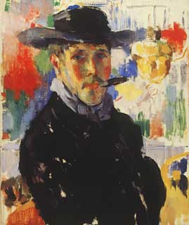 Main Product Photo of Self Portrait also known as Portrait of Rik with a Cigar Painting by Rik Wouters