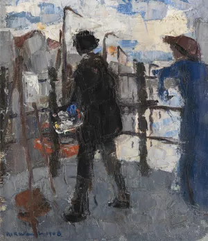 The Painter on the Hoogbrug in Mechelen by Rik Wouters Oil Painting
